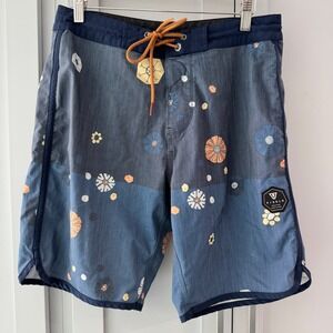 Vissla Men's‎ Floral Board Shorts Swim Trunks Size 30 Blue Orange